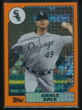 Chris Sale 2017 Topps Silver Pack 1987 Design Chrome Orange Refractor #87-CS /75