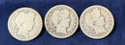 3 Coin Barber Quarter Lot 1907 1914 1916D