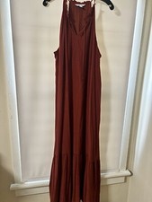 Women’s Nine West Tiered Peasant Maxi Dress Size XXL - Dark Orange 
