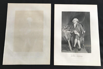 steel engraving Pres US 02 Adams John Cont Congress VP President #1 America 250