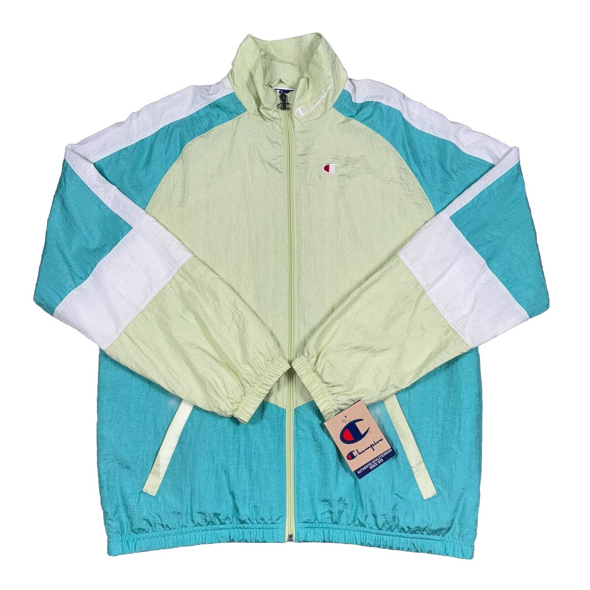 Champion Nylon Windbreaker Full Zip Jacket Mint To Be V75418