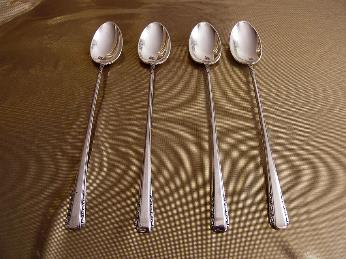 Four International Sterling Silver Iced Tea spoons