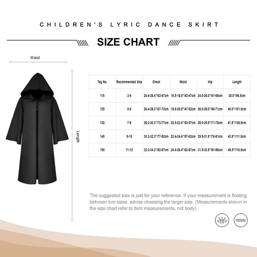 Kids Unisex Hooded Cloak Full Length Cape Medieval Robe Halloween Outerwear - Picture 16 of 72