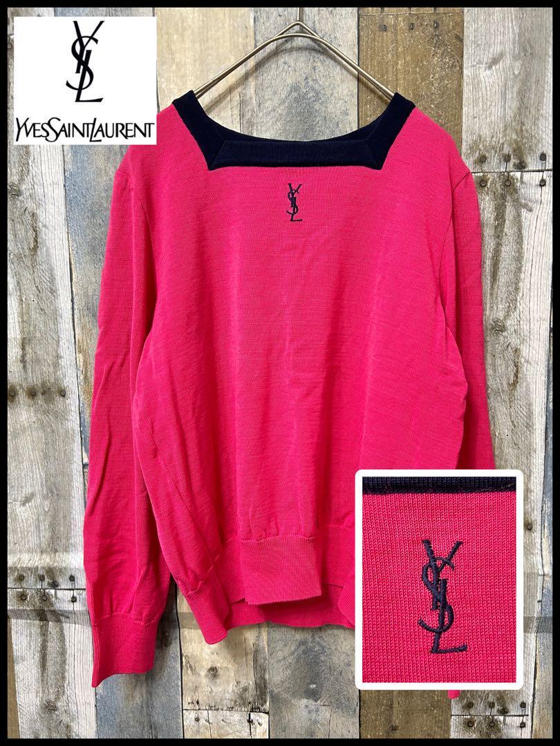 Maglione maglia Yves Saint Laurent vintage logo YSL lana rayon taglia M raro autentico