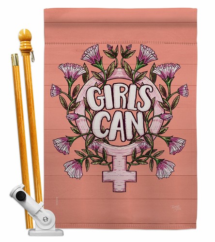 Bandiera da giardino in latta bambina supporto femminile decorativo piccolo regalo cortile casa striscione - Foto 6 di 17