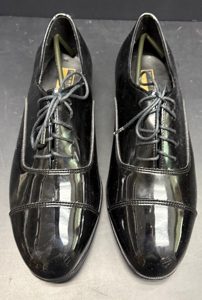 ZAPATOS DE VESTIR ESMOQUIN NEGRO PERRY ELLIS ROPA FORMAL PARA HOMBRE Patente Oxford Talla 10 Foto 3 de 4