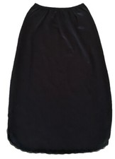 Vintage Shadow Line Lace Hem Black Nylon Half Slip Made In USA Small 28  