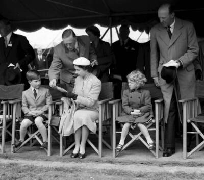 The Prince Wales Queen Elizabeth II sister Princess Anne Royal- 1956 Old Photo
