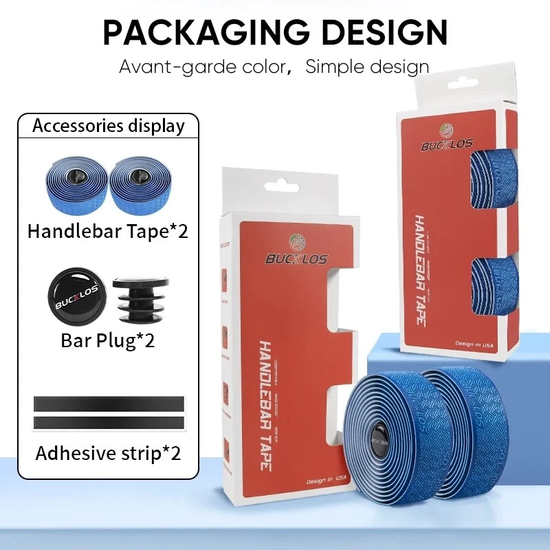 2Pcs Bicycle Handlebar Drop Bar Tape/Wrap Non-Slip PU+EVA Road Bike Tape Straps - Image 4 of 4