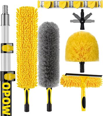20-Foot Ceiling Duster Kit, High Reach Duster, Cobweb Duster, Window Scraper