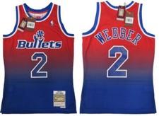 New 1994-95 Chris Webber #2 Bullets Mens Mitchell & Ness Swingman Jersey $130