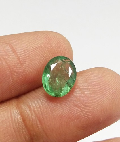 2.88 Ct Natural AAA Green Luster Zambian Emerald Oval Cut Untreated Loose 10x8MM - Picture 9 of 12