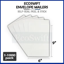 1-1000 "EcoSwift" White Self-Seal Catalog Kraft Paper Envelope 28 lb. 6" x 9"
