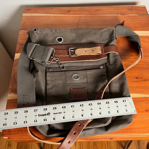 Borsa a tracolla Diesel 978 uomo tela zip stile robusto 14x11x5 pollici grigio scuro - Foto 10 di 10