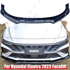 For 2024+ Hyundai Elantra Facelift Glossy Black Front Bumper Lip Splitter Kit