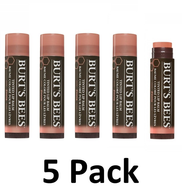 (5 Pack) Burt's Bees Tinted Lip Balm Zinnia for Women eBay