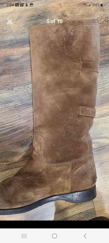 Jimmy Choo Brown Suede Toggle Boots Missing A Plate On Back Fur Lined Size 39 - Picture 7 of 9