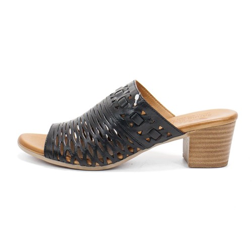 Spring Step Women's Anika Open Toe Heeled Leather Slide Sandals - Picture 18 of 22