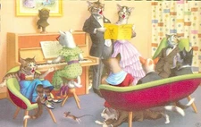 Cats Postcard Eugen Hartung Illustrator Post WW2 Published by Alfred Mainzer N