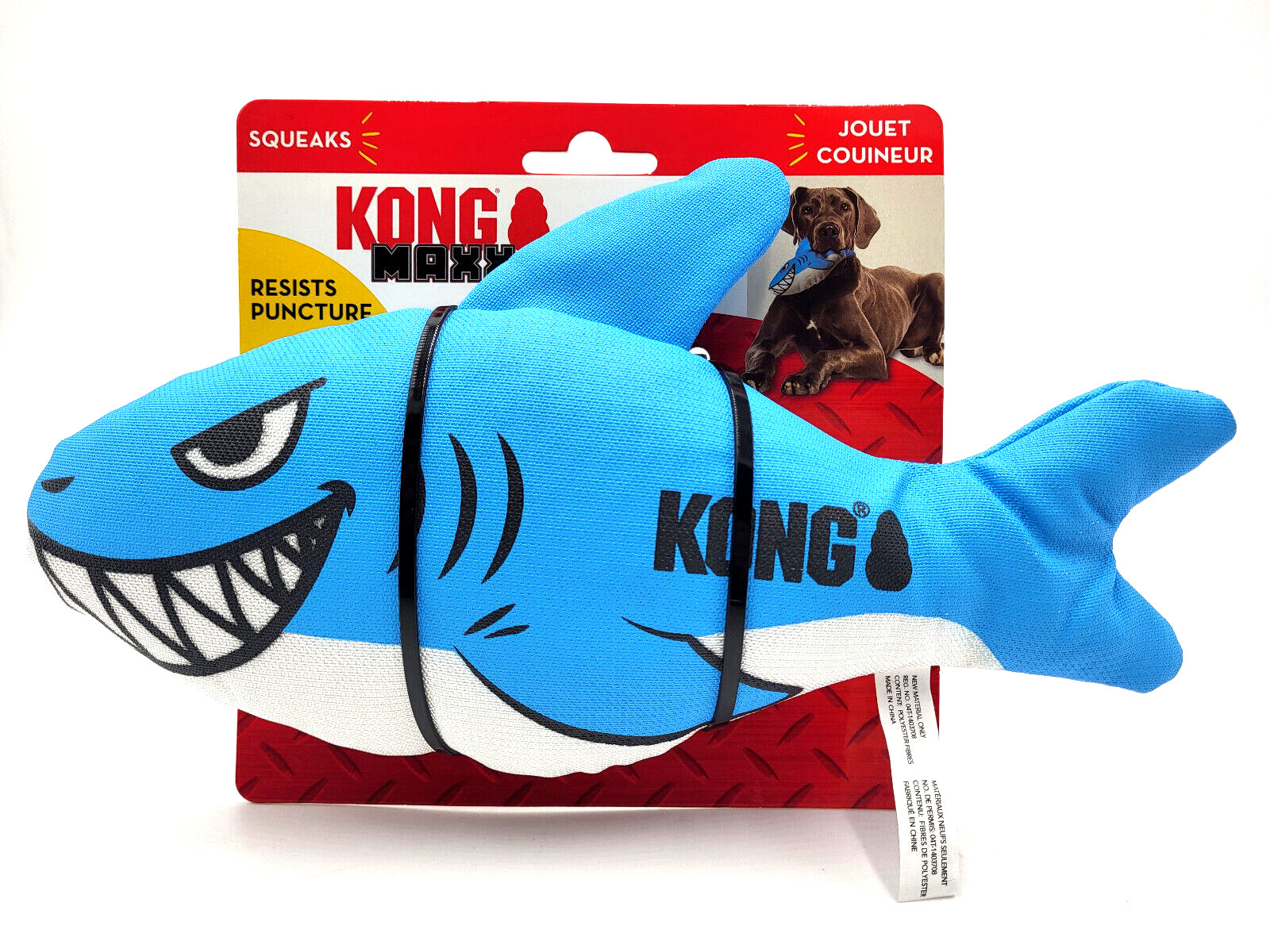 KONG Maxx Shark Medium Durable Squeaky Soft Puncture Resista