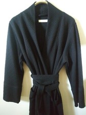 I MAGNIN WOMENS BLACK BATHROBE LOUNGEWEAR LARGE EXCELLENT CONDITION