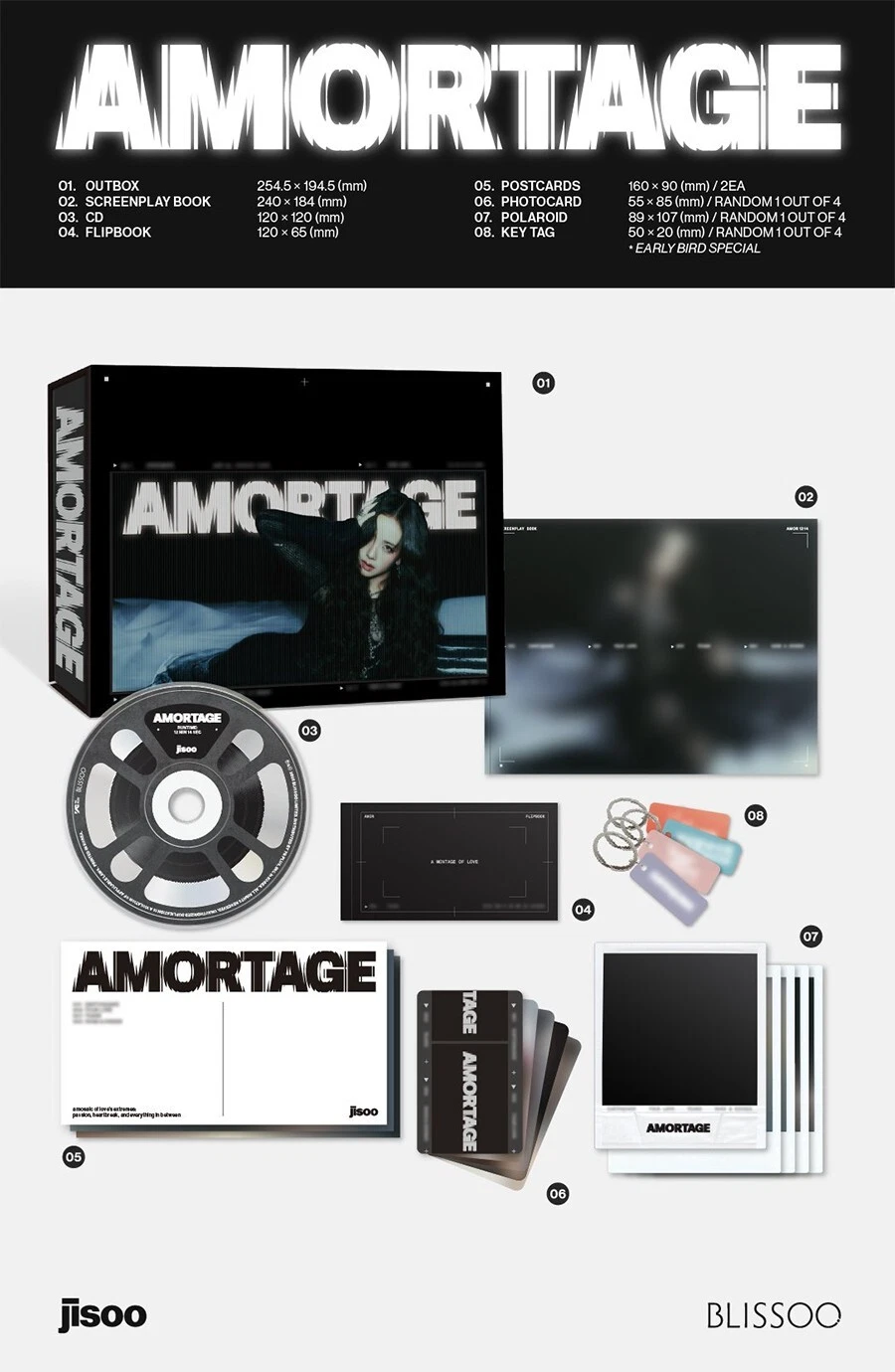 BLACKPINK ジス AMORTAGE QQmusic トレカ 4枚セット BLACKPINK JISOO OFFICIAL AMORTAGE ALBUM QQ MUSIC TME POB