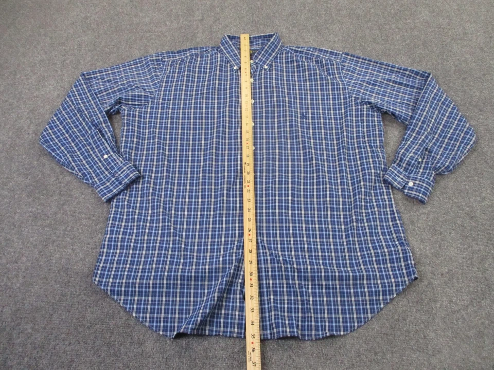 Ralph Lauren Shirt Mens XLT Blue Nylon Business Stretch Performance Lightweight - Image 3 of 4