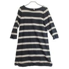 J Crew Dress Womens Small Black White Stripe Tee Shirt Nautical Cotton Knit