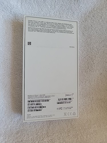 Caja iPhone 11 solo 64 GB roja vacía - Imagen 2 de 3