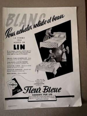 Publicité Ancienne Originale 'Linge Blanc Au Printemps' Paris 1921 - Issue De Magazine