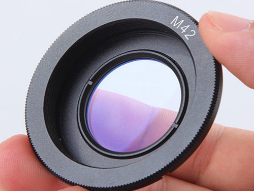 Bague adaptateur objectif M42 vers monture Nikon F avec objectif en verre Infinity Focus - ROYAUME-UNI STOCK - Photo 1/8