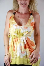 Silk Citrus Print Halter Top by Katherine - Size 10