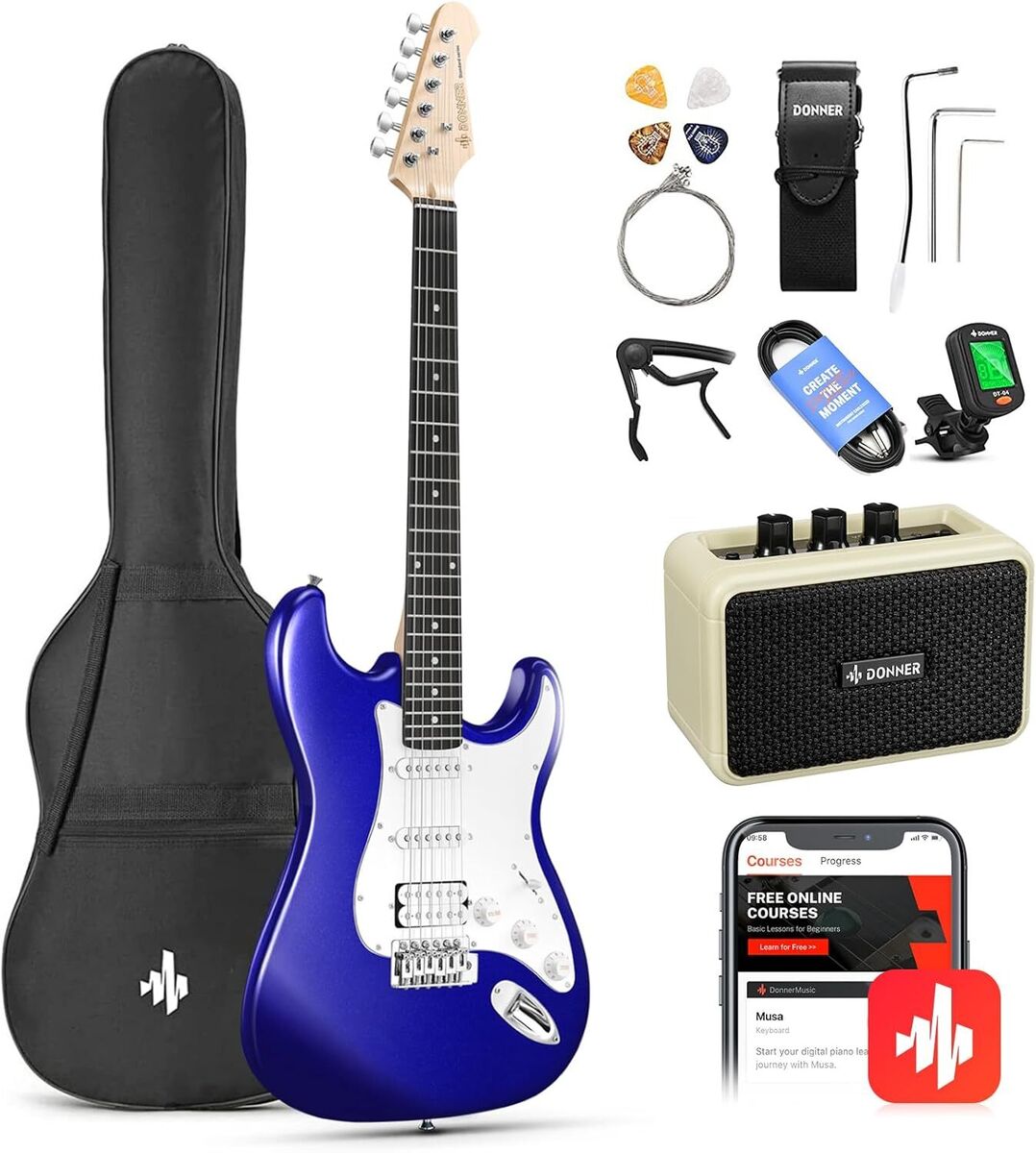 🎸 Donner DST-100 Electric Guitar With Amp Dual Single-coil Humbucker Pickups | eBay 🎸 Donner DST-100 Electric Guitar With Amp Dual Single-coil Humbucker Pickups | eBay