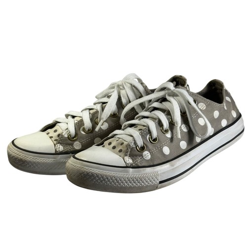 Baskets Converse Chuck Taylor All Star gris/blanc en toile à pois taille W9/M7 - Photo 2/10