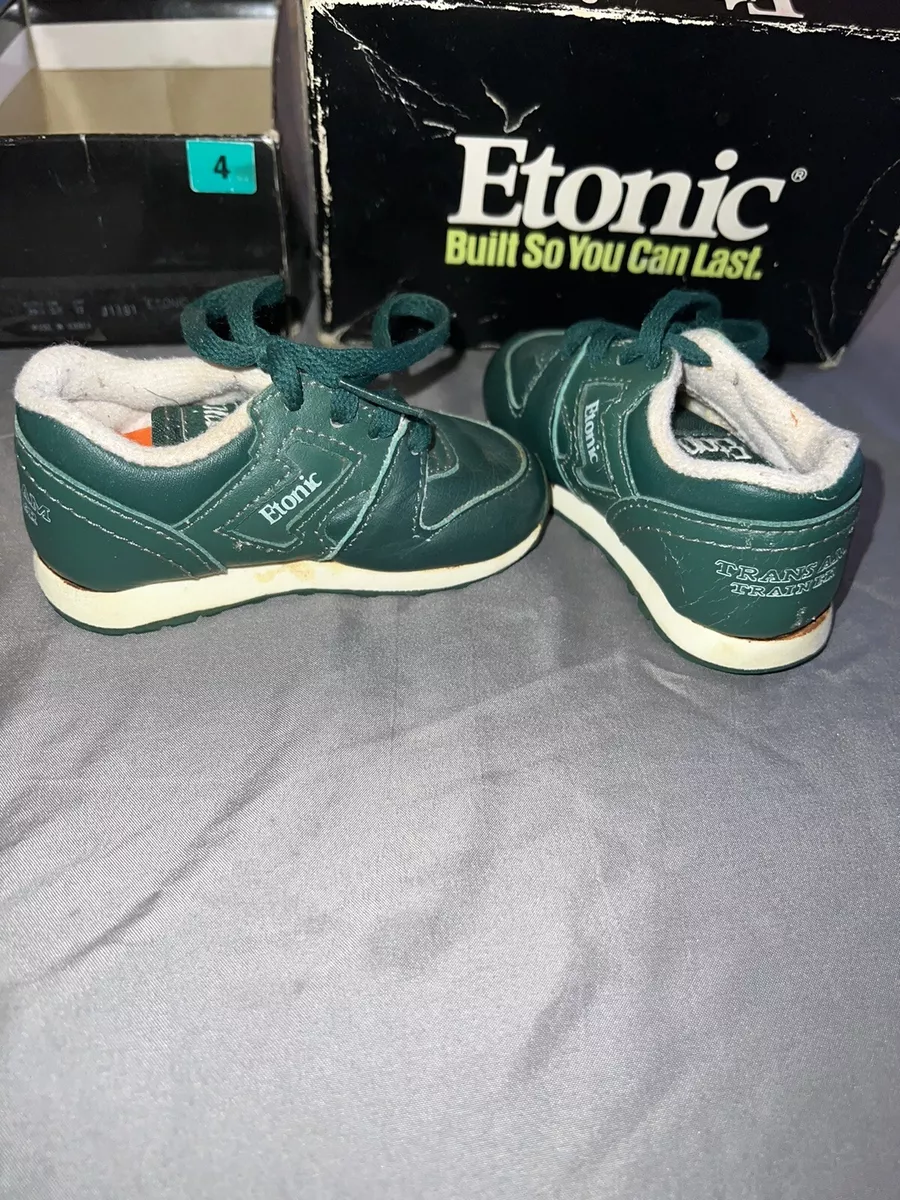 Etonic Toddler Dark Green Silver Trans Am Trainer Sneakers US 4 VINTAGE 1990