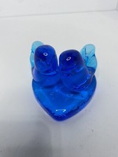 Vintage 1994 large Leo Ward Blue Birds of happiness two birds on heart
