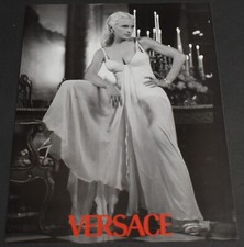 1995 Print Ad Sexy Heels Long Legs Lady Feminine Blonde Versace Dress Style ATS