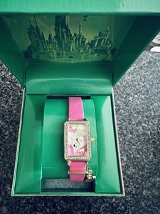 Wicked Analog Rhinestone-Rimmed Watch with Pink Band & W Charm Wicked Analog Pink and Gold Watch with Pink Band  main image 2