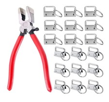 60Sets 1" Key Fob Hardware with 1Pcs Key Fob Pliers, Glass Running Pliers Too...