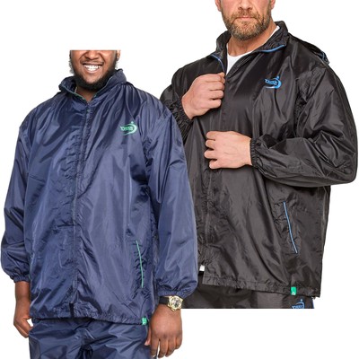 Duke D555 Herren Zac Big Tall Packaway wetterfeste Regenjacke mit Kapuze Mantel Oberteil