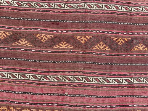 5'1 x 8'8 Vintage Afghan Kilim Rug Handwoven Wool Striped Tribal Flatweave Rug - Picture 7 of 10