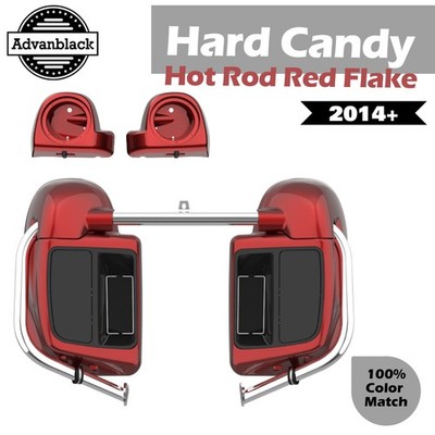 Hard Candy Hot Rod Red Flake Lower Vented Fairings For 14+ FLHR FLHXS FLTRX