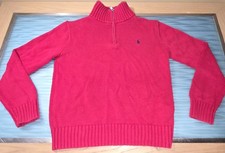Polo Ralph Lauren Boy s Quarter Zip Sweater Red XL Knit Pullover Pony Logo