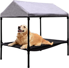 Elevated Dog Bed with Canopy, Outdoor Dog Bed with Removable Shade Tent for Smal