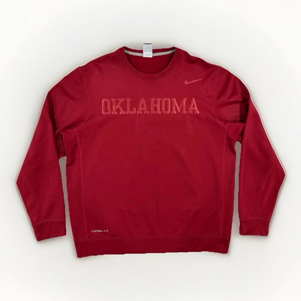 Oklahoma Sooners Nike Therma-Fit Crewneck Pullover Sweatshirt Men’s Medium - Image 2 of 4
