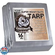 CARTMAN Finished Size 12x20 Feet Extra Thick 16 Mil Ultra Heavy D