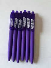 6er Pack Lila ABS Kunststoffkugelschreiber , rutschfest Gummiert - Jumbo Mine