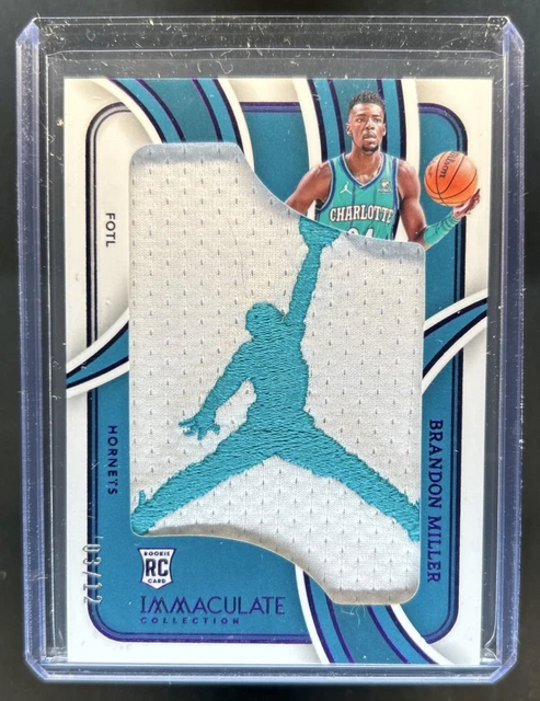 2023-24 Immaculate Brandon Miller Jumbo Patches RC Air Jordan Logo FOTL #/12