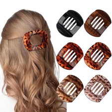 6 PCS Flat Claw Hair Clips Tortoise Shell French Barrette Thick Thin Styling