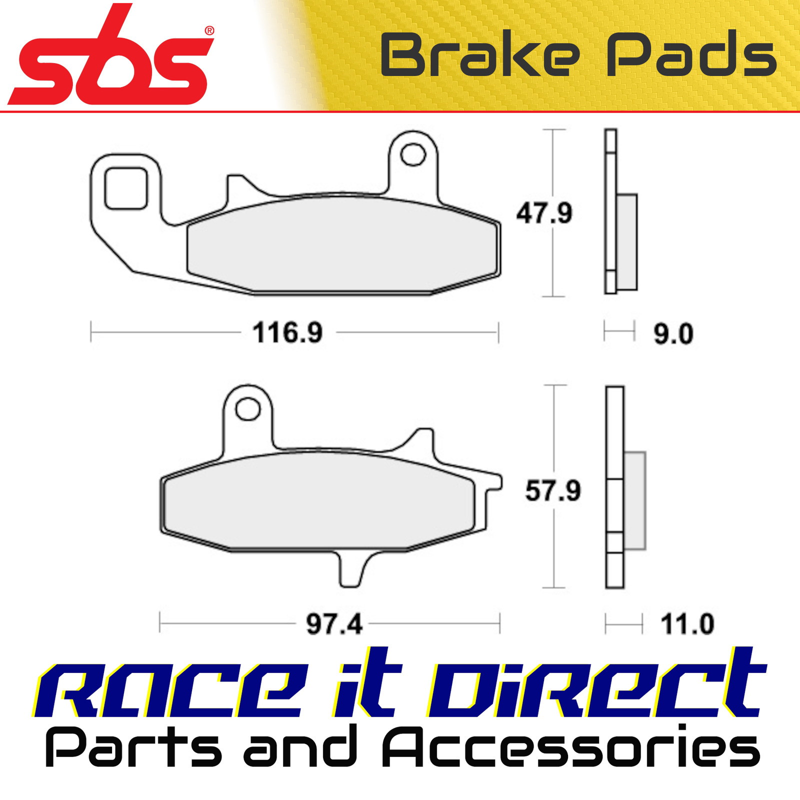 Brake Pads for SUZUKI DR 750 S BIG 1988 Front Street SBS